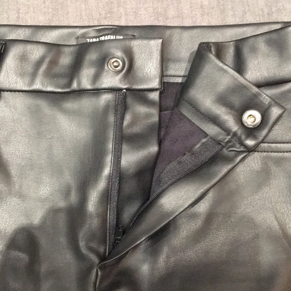 Zara Faux Leather Black Pants - Picture 5 of 8